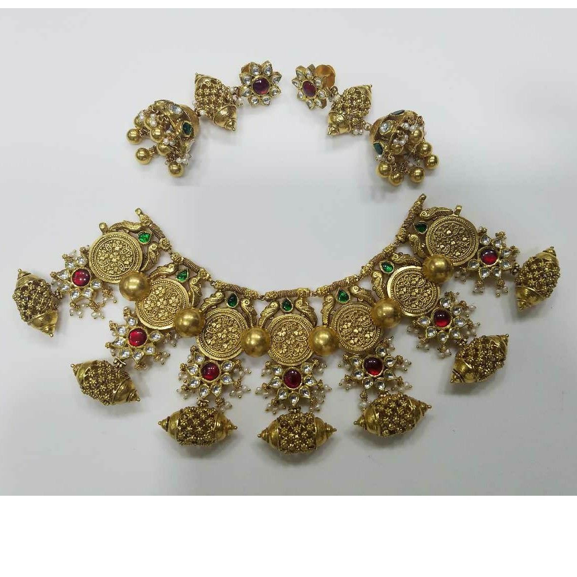916 Traditional Gold Ladies Fusion Antique Bridal Set