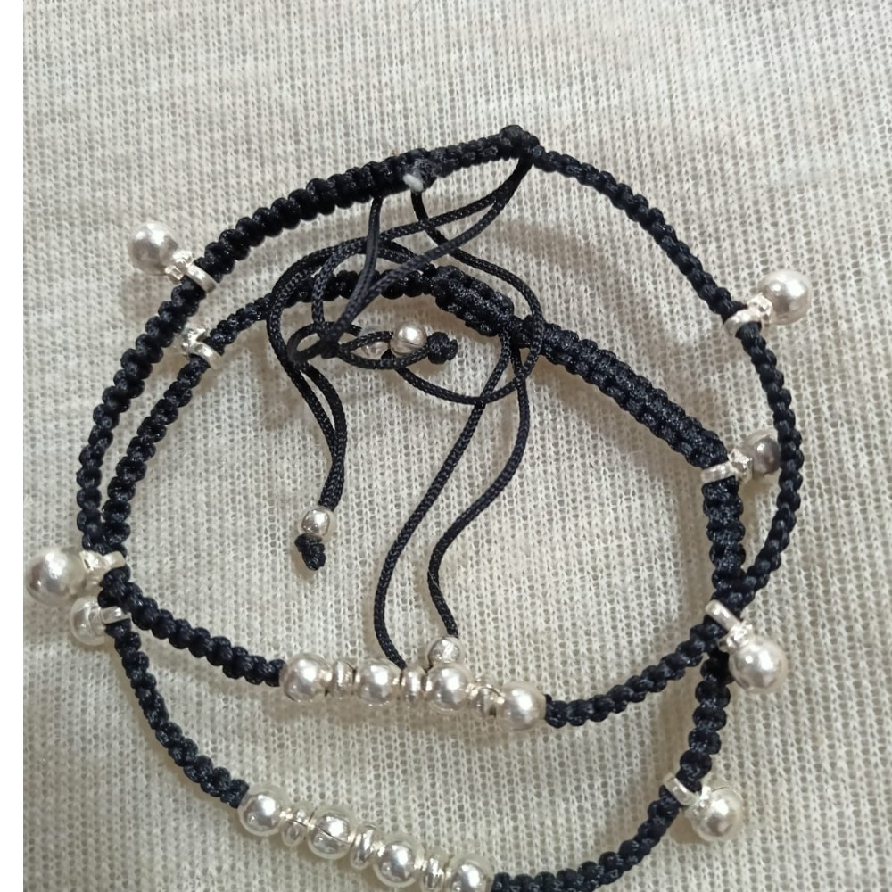 silver regular wear thread payal for kids