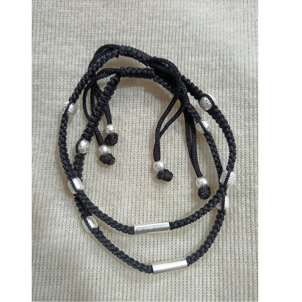 Silver thread anklet