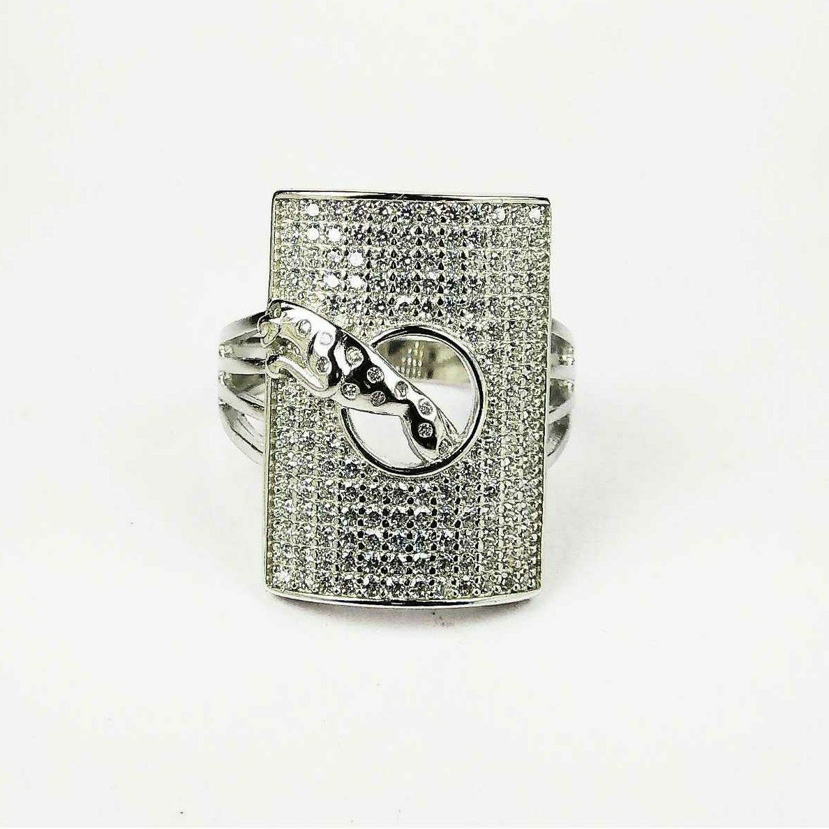 Fancy 925 Silver Gents Ring With Jaguar