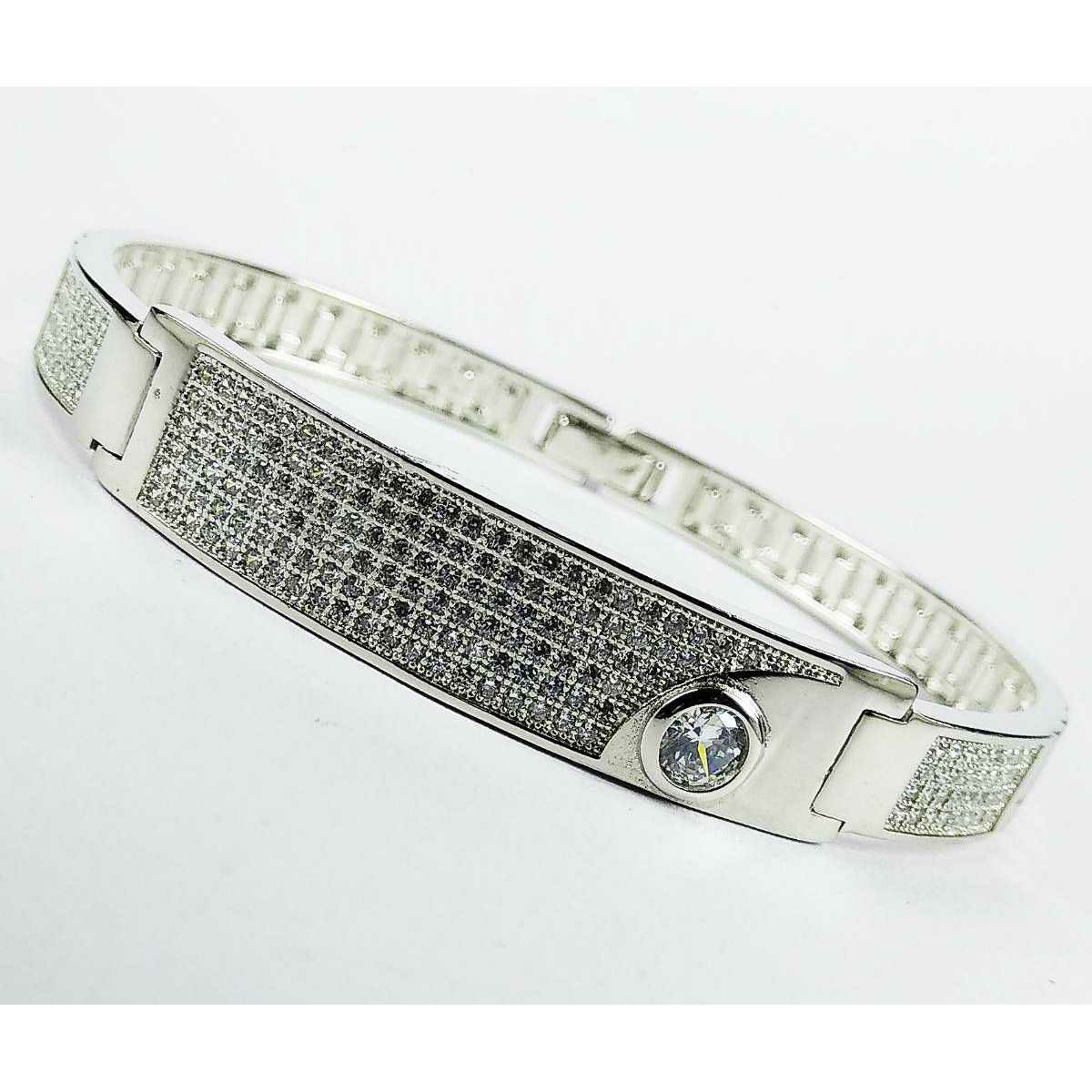 Fancy 925 Silver Micro Gents Bracelet