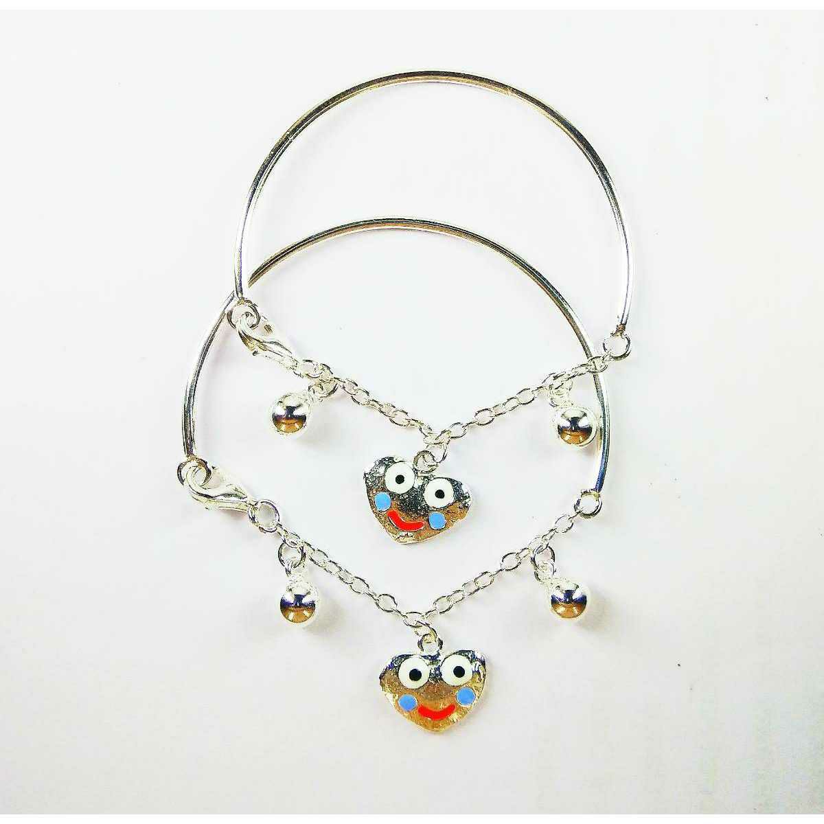 New 925 silver baby bracelet with heart shape