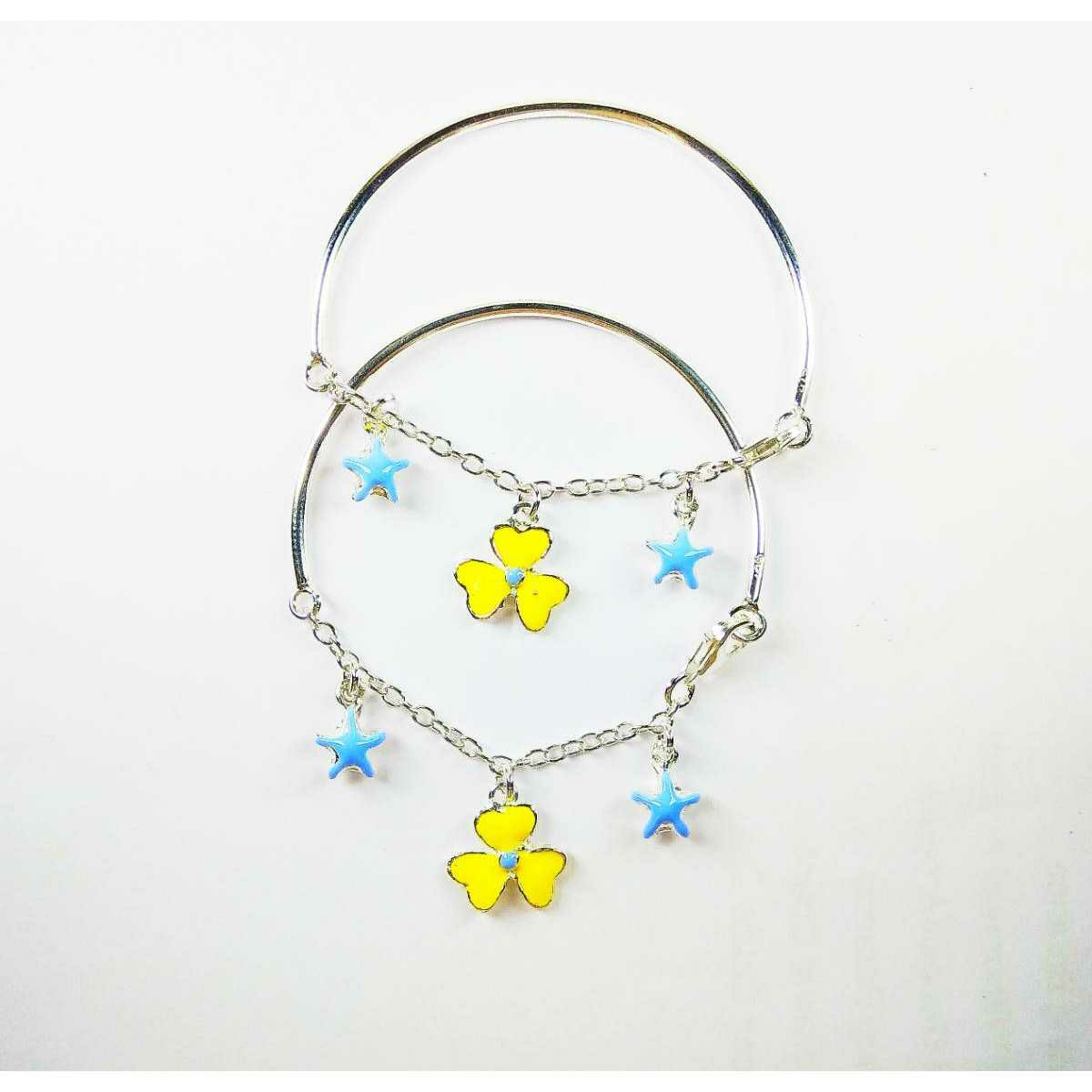 Latest 925 silver baby bracelet with flower and heart shape