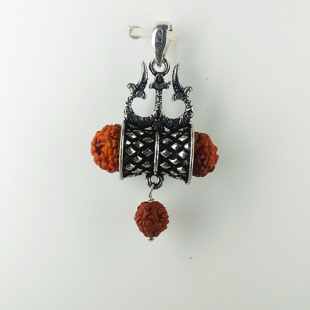 92.5 sterling silver mahadev rudraksh pendant ml-143