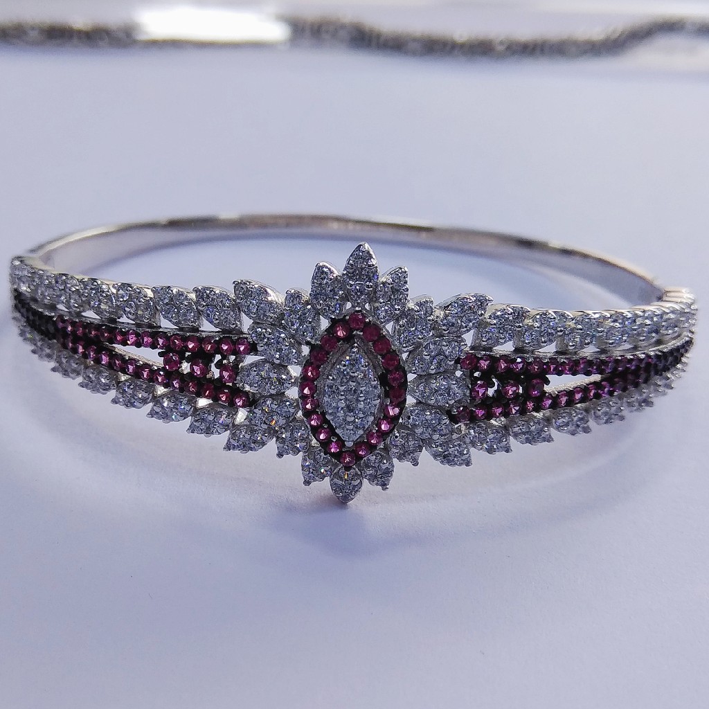 92.5 sterling silver cz stone Kada bracelet ML-91