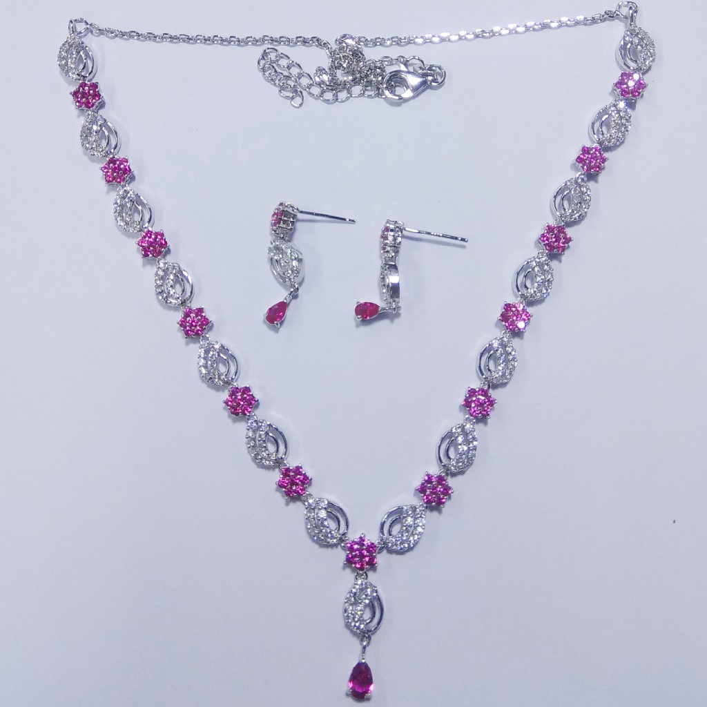 92.5 sterling silver necklace with eatings ml-58