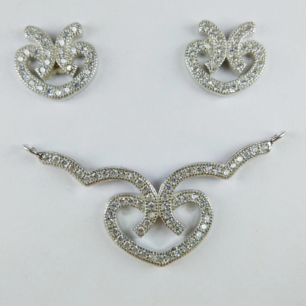 92.5 Sterling Silver CZ Mangalsutra Pendant ml-40