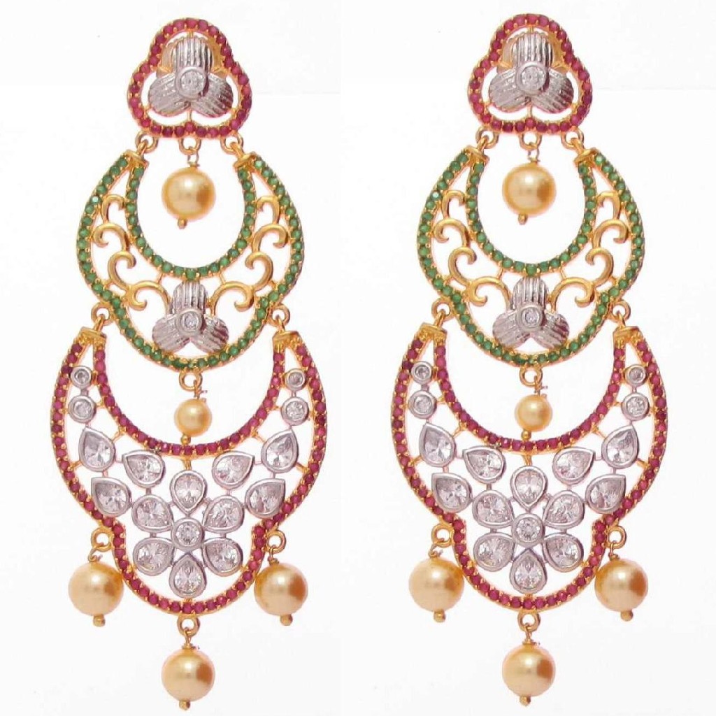 92.5 sterling silver exclusive bridal earrings ml-017