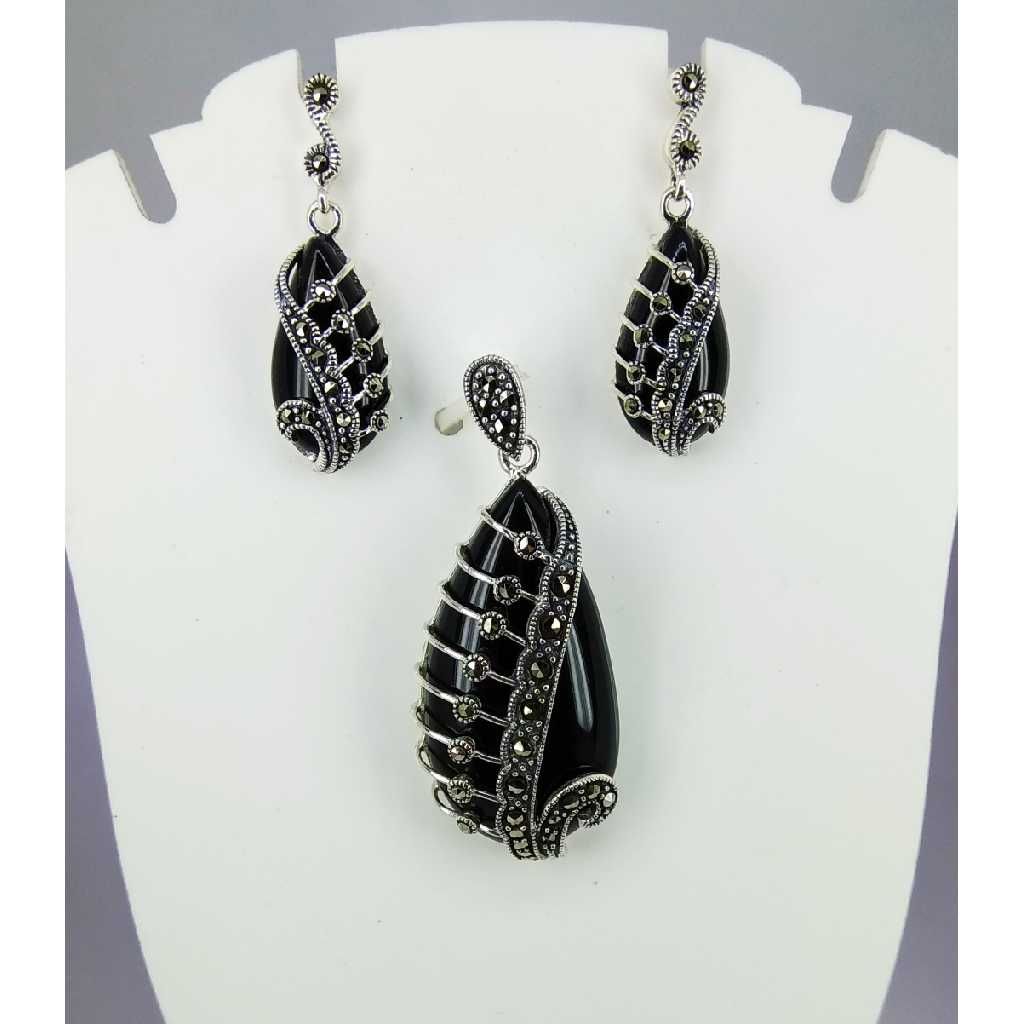 Exclusive marcasite 92.5 silver Pendant Set MG-P011