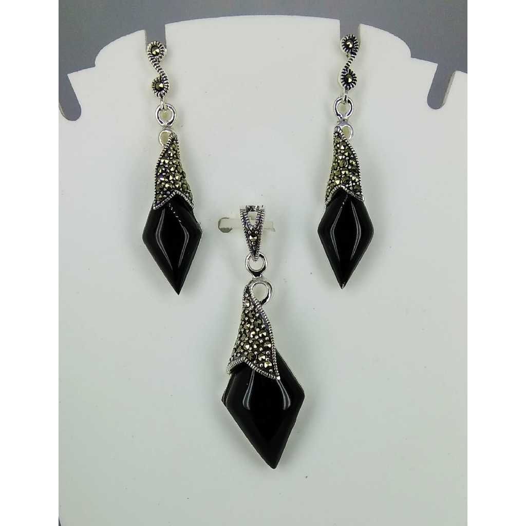 Exclusive marcasite 92.5 silver Pendant Set MG-P009