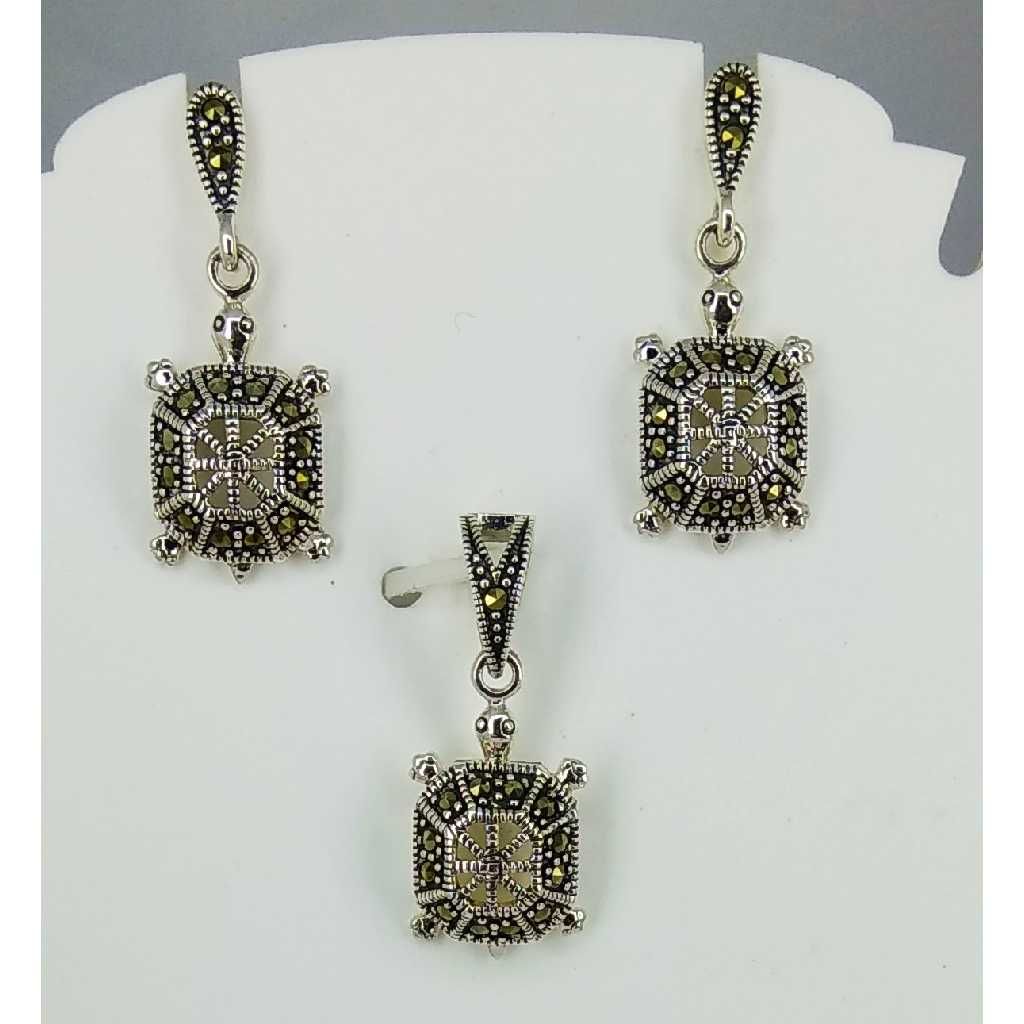 Exclusive marcasite 92.5 silver Pendant Set MG-P002
