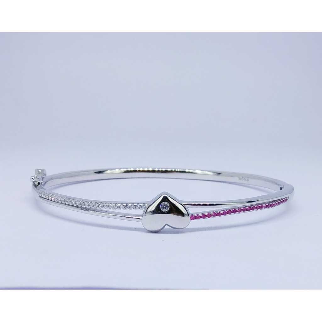 92.5 Silver Fancy Heart Shape Ladies Kada
