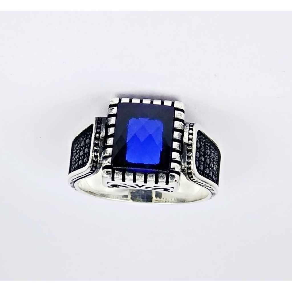 925 Sterling Silver Square Design Gents Ring