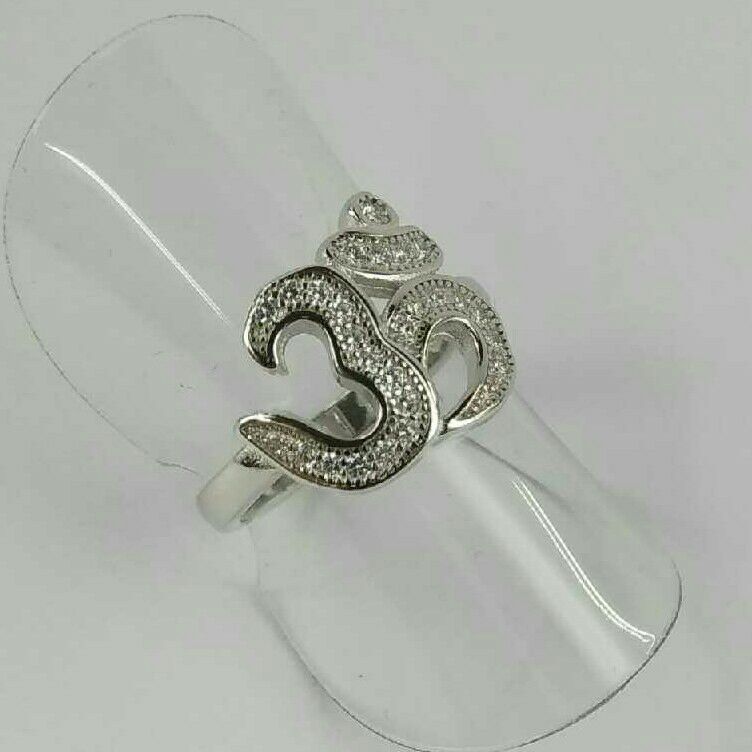 925 Silver Antique Om Shape Ring
