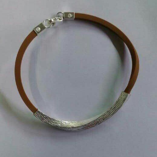 925 Silver Rubber Gents Bracelet