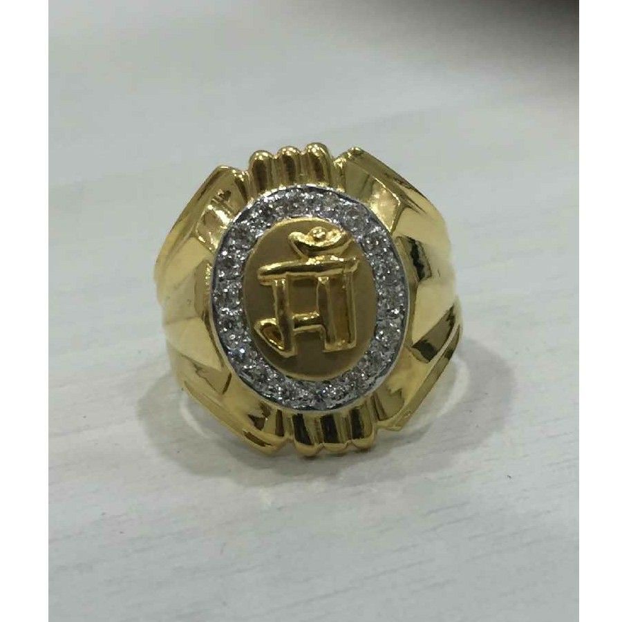 22KT Gold Round Shape Gents Ring