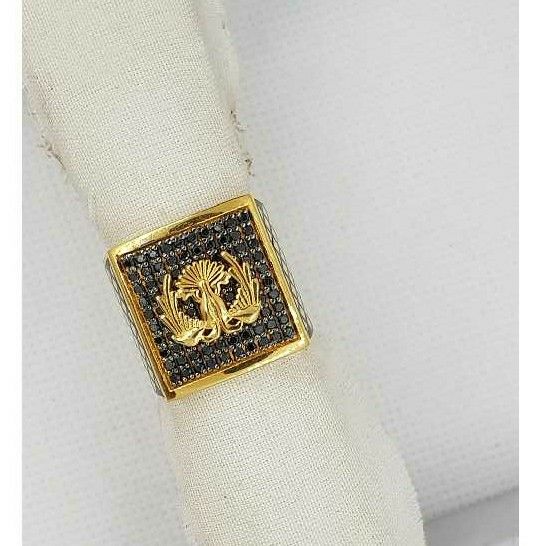 916 Designer Gold Gents Ring