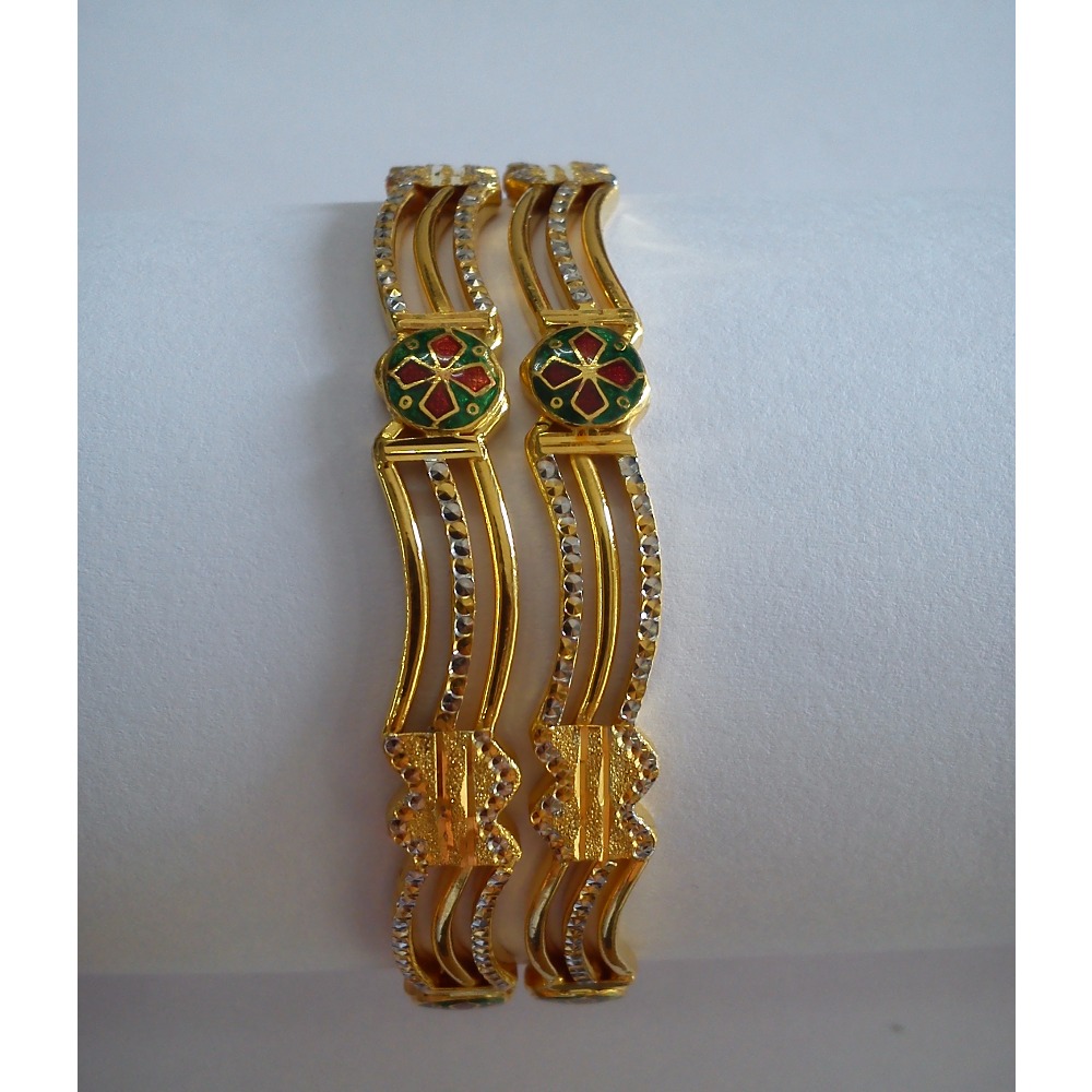 22KT Gold Uncut Copper Fancy Kada