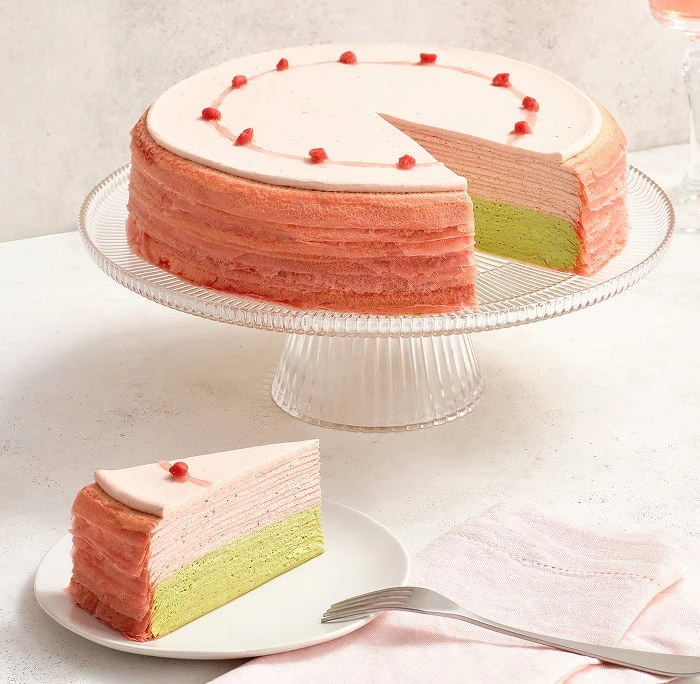 Strawberry Matcha Mille Crêpes