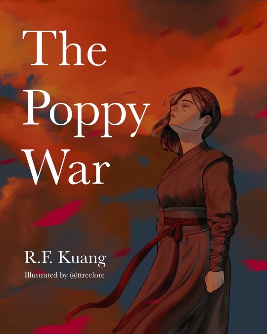 Fan Art of 'The Poppy War' by ttreelore - An artistic interpretation of the book cover for R.F. Kuang's epic fantasy novel