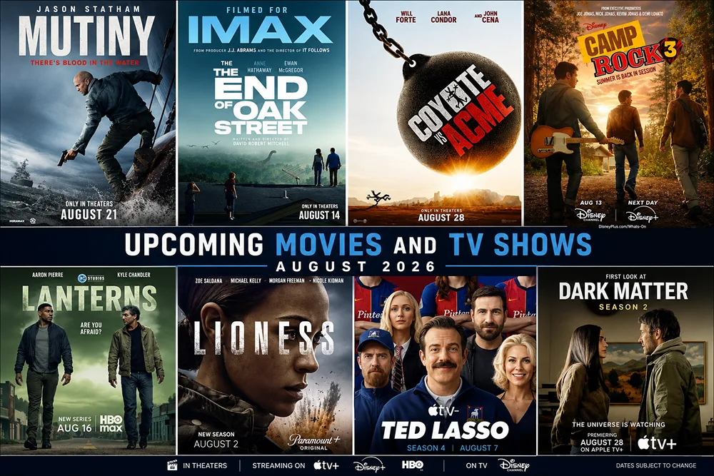 Upcoming Movies and TV Shows to Watch this August