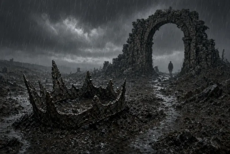 Black-stone throne hall approached between two glowing oath stones