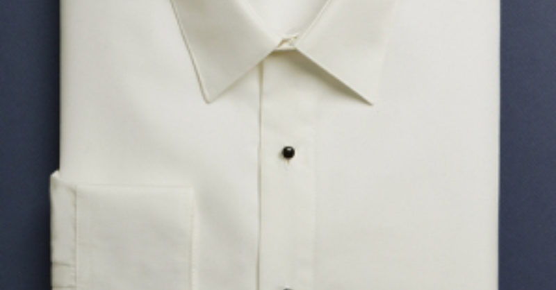 Ivory Microfiber Laydown Collar Shirt | Louie's Tux Shop