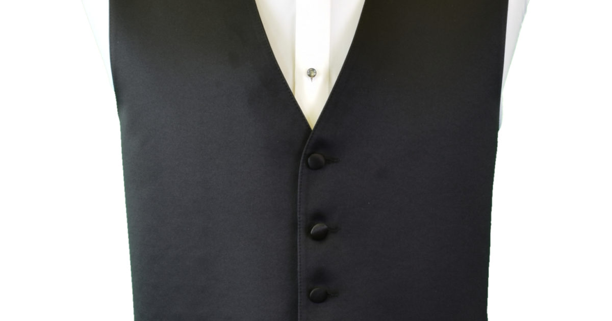 Black Satin Retail Vest | Louie's Tux Shop
