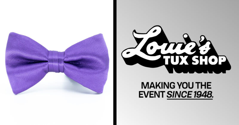 Louie's Tux Shop | Solid Purple Bow Rental Tie