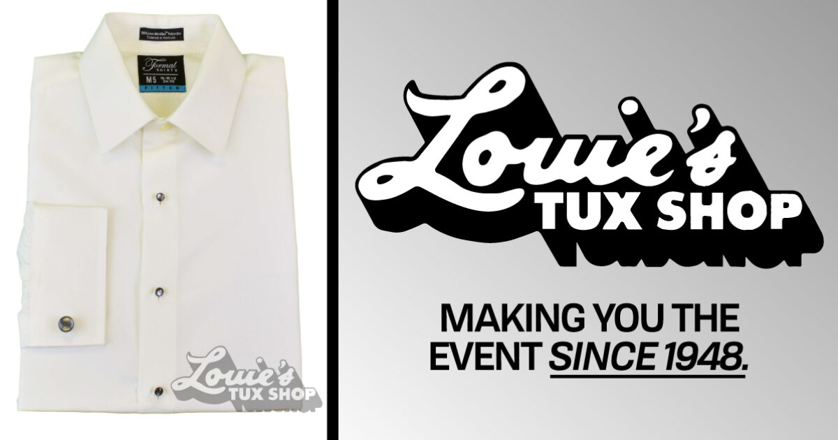Fitted Ivory Point Collar Rental Shirt | Louie's Tux Shop