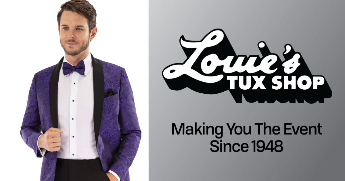 Larr Brio Purple Paisley Slim Fit Wedding Suit | Louie's Tux Shop