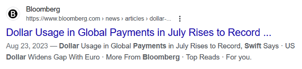 Dollar Usage in Global Payments