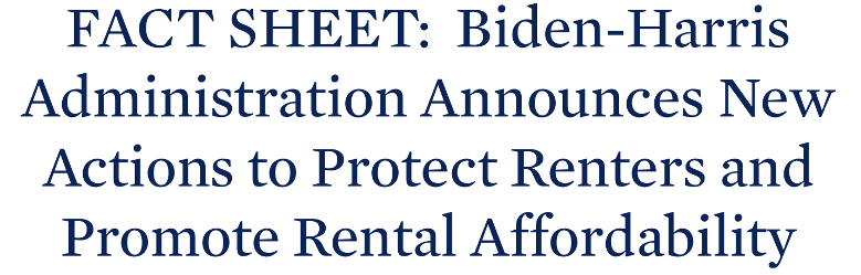 Fact Sheet: New Actions to Protect Renters and Promote Rental Affordability