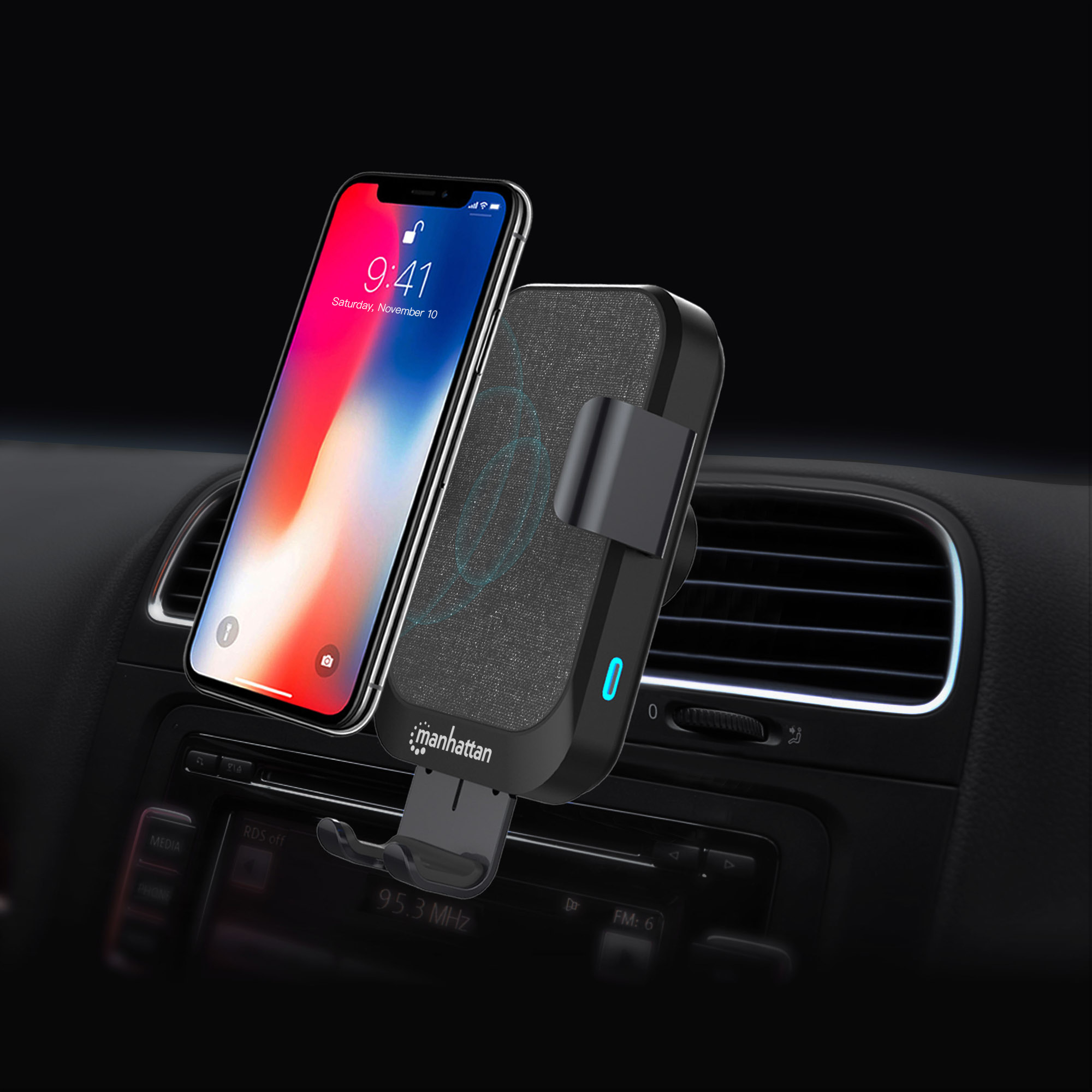 Manhattan FastWireless Charger for Car 10 W (102216)