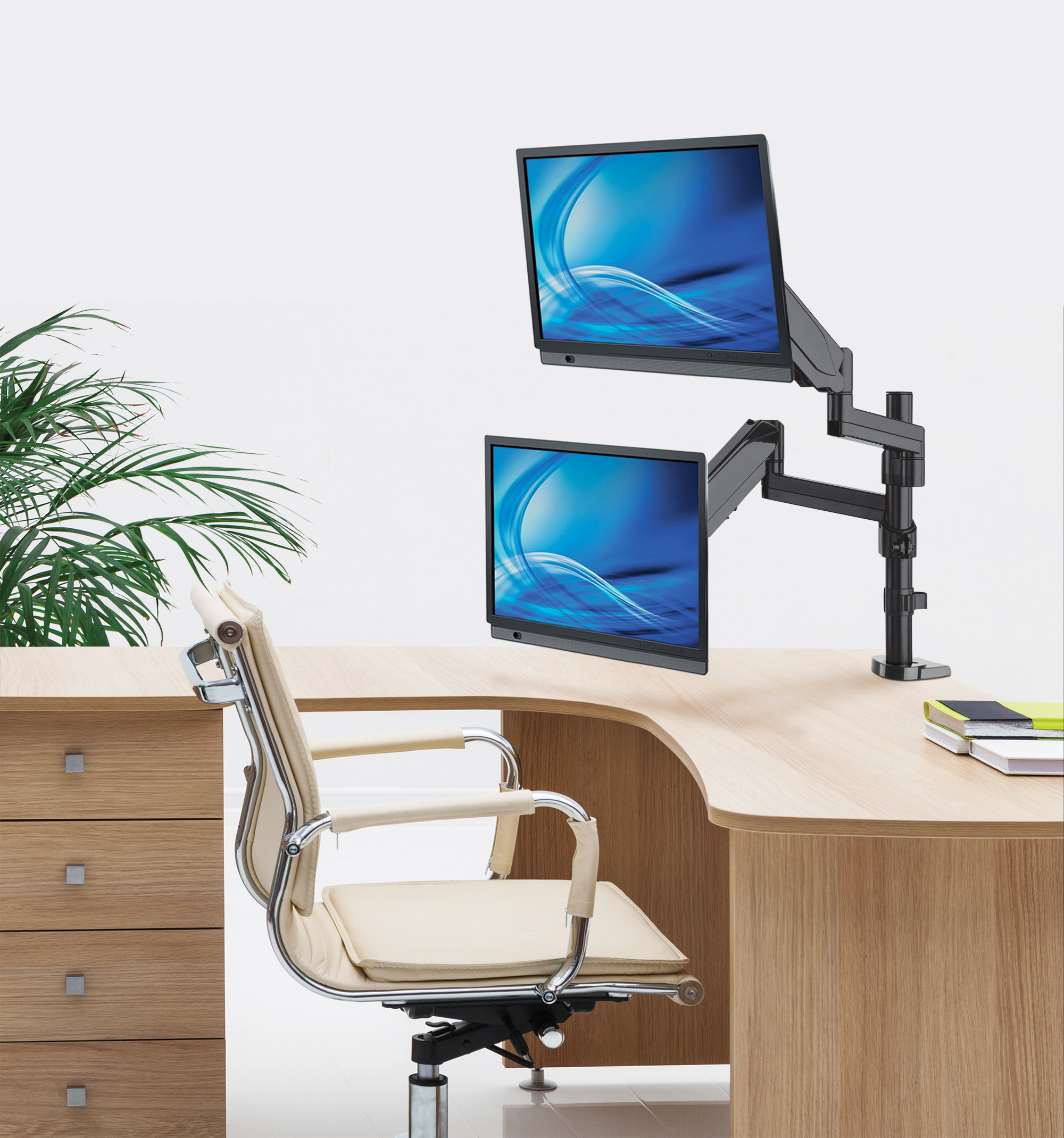 Manhattan Universal Gas Spring Dual Monitor Mount (461597)