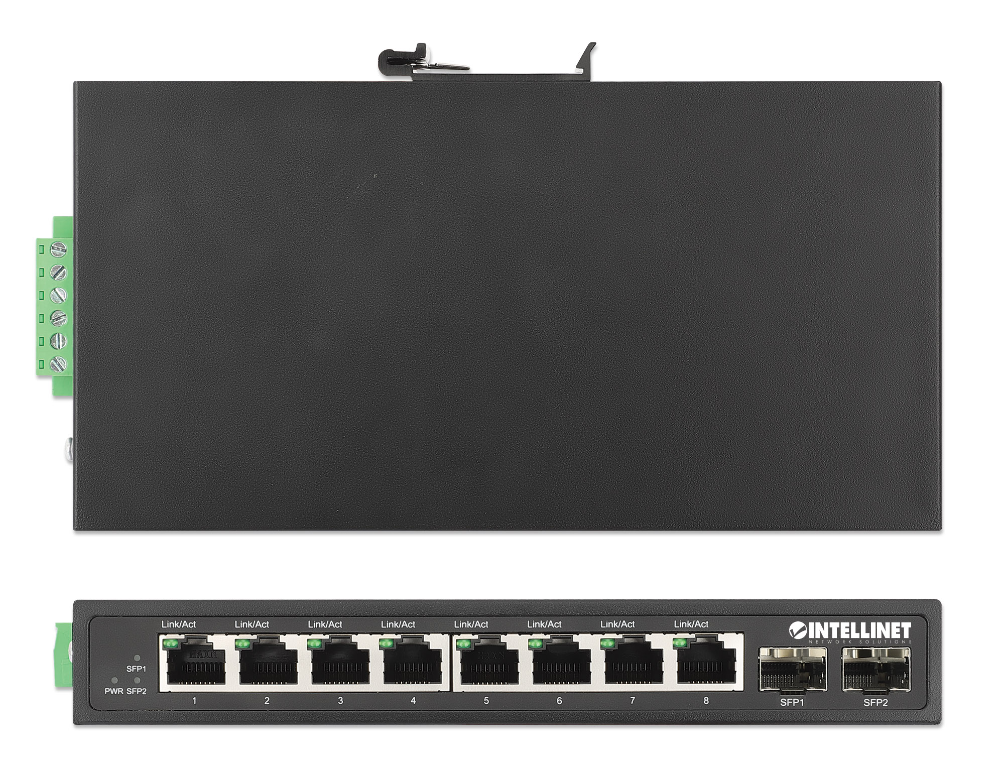 Industrial 8Port GbE Switch w/ 2 SFP Ports (508827)