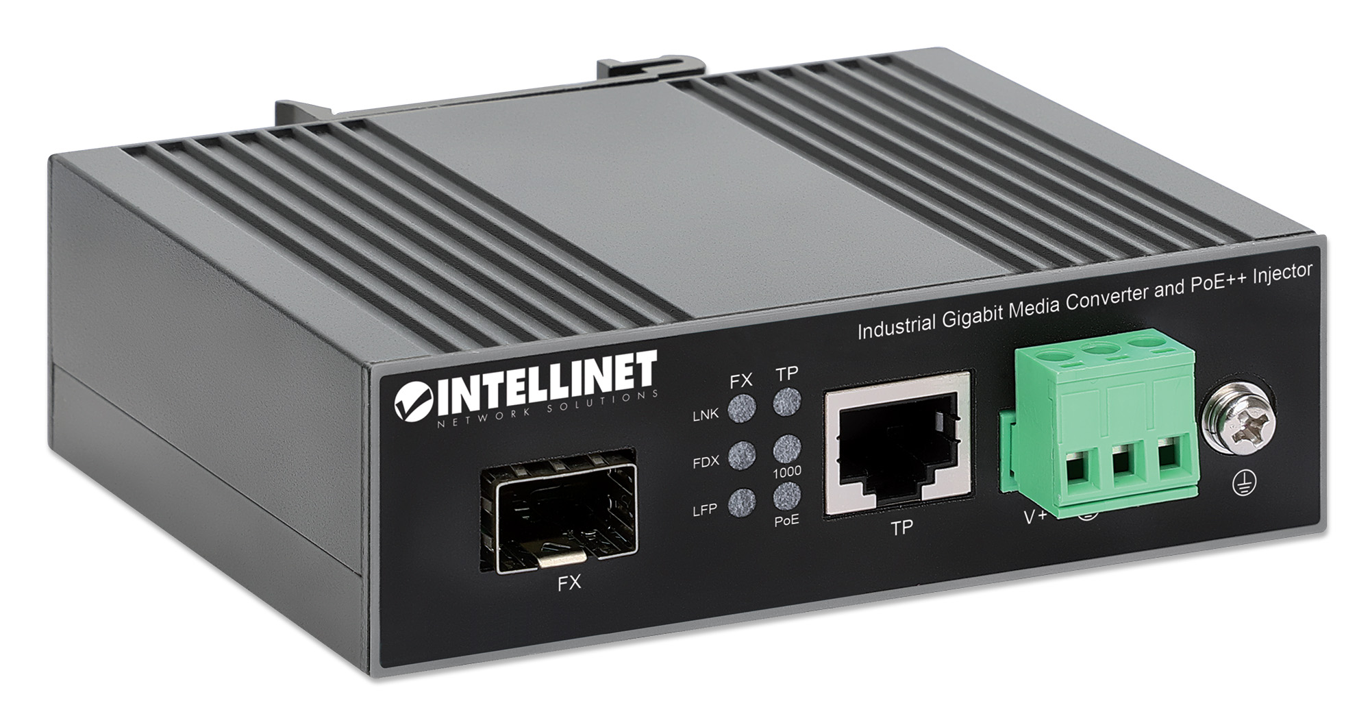 Industrial GbE Media Converter & PoE++ Injector (509107)
