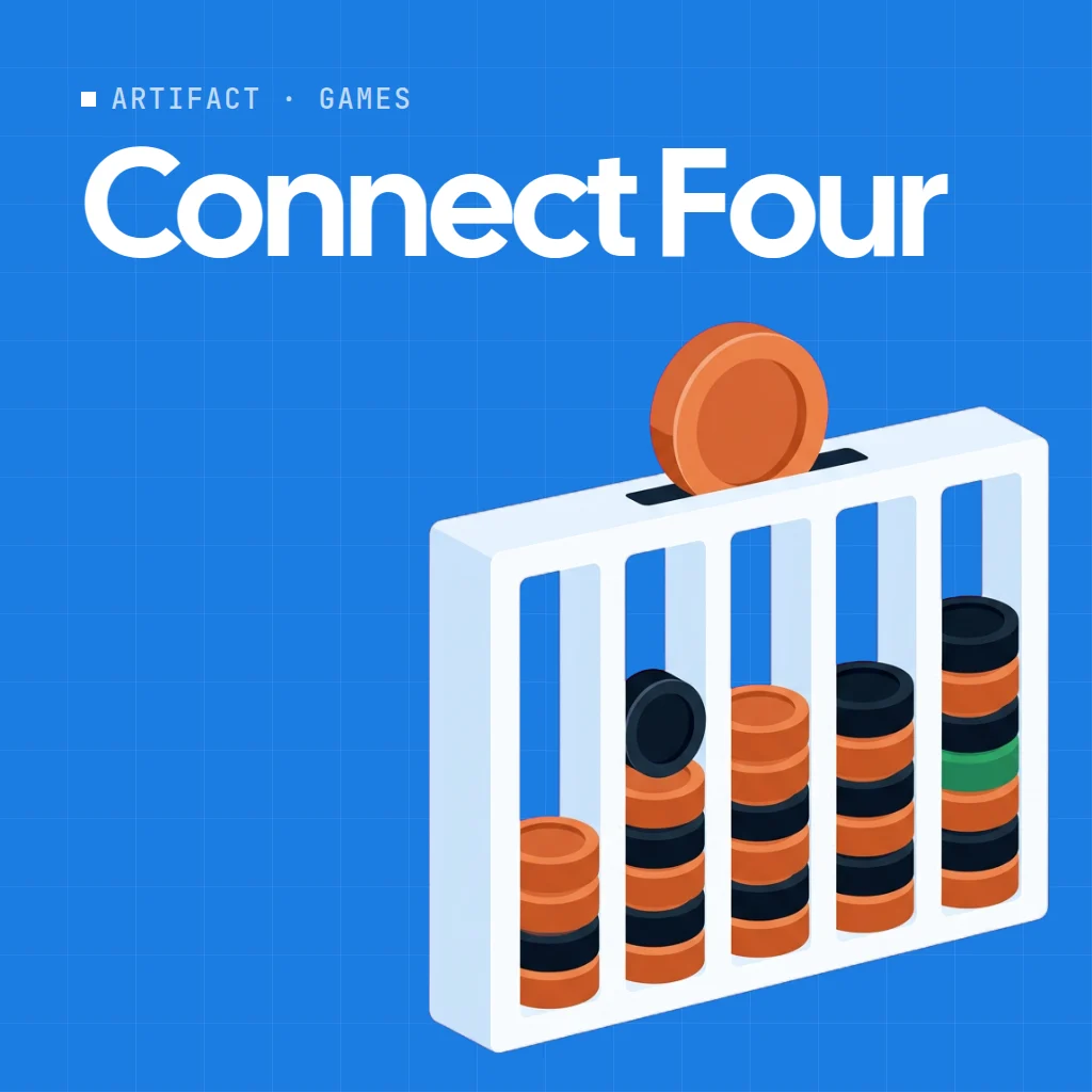 Connect Four artifact on a MockFlow board