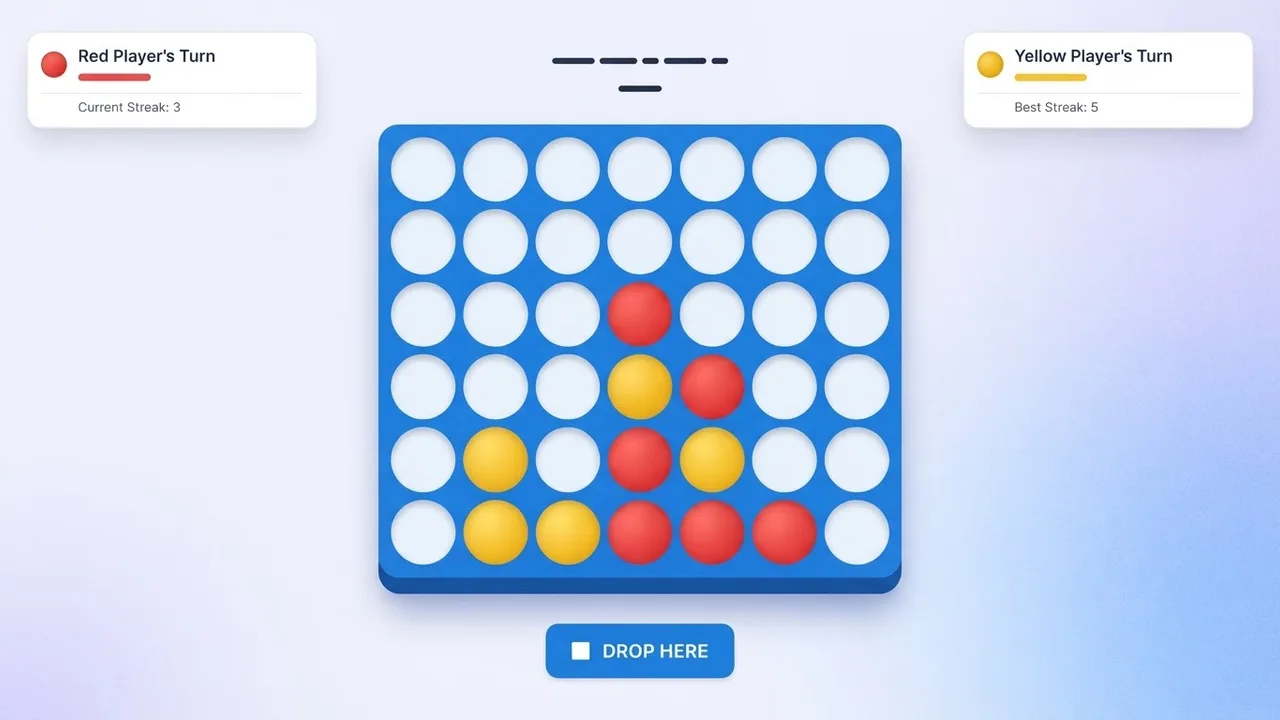 Connect Four, a general artifact on a MockFlow board