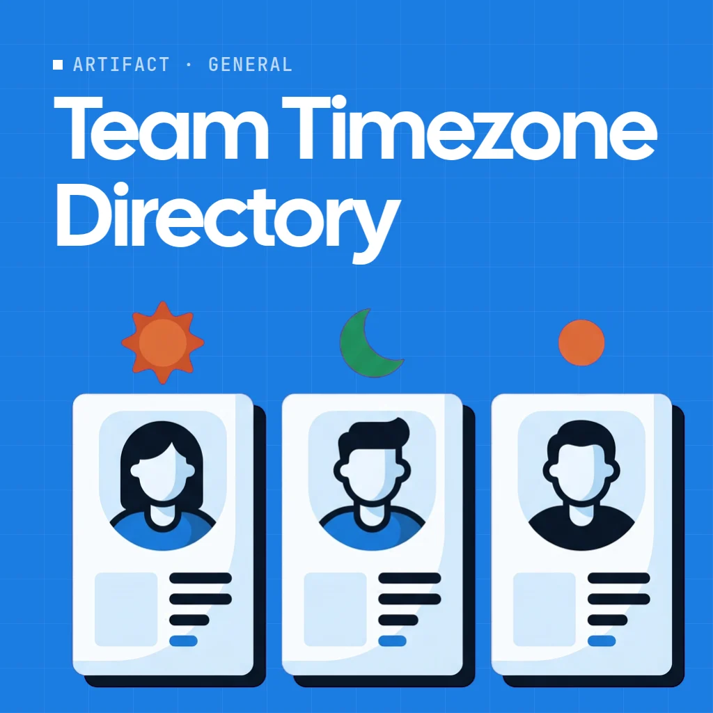 Team Timezone Directory artifact on a MockFlow board