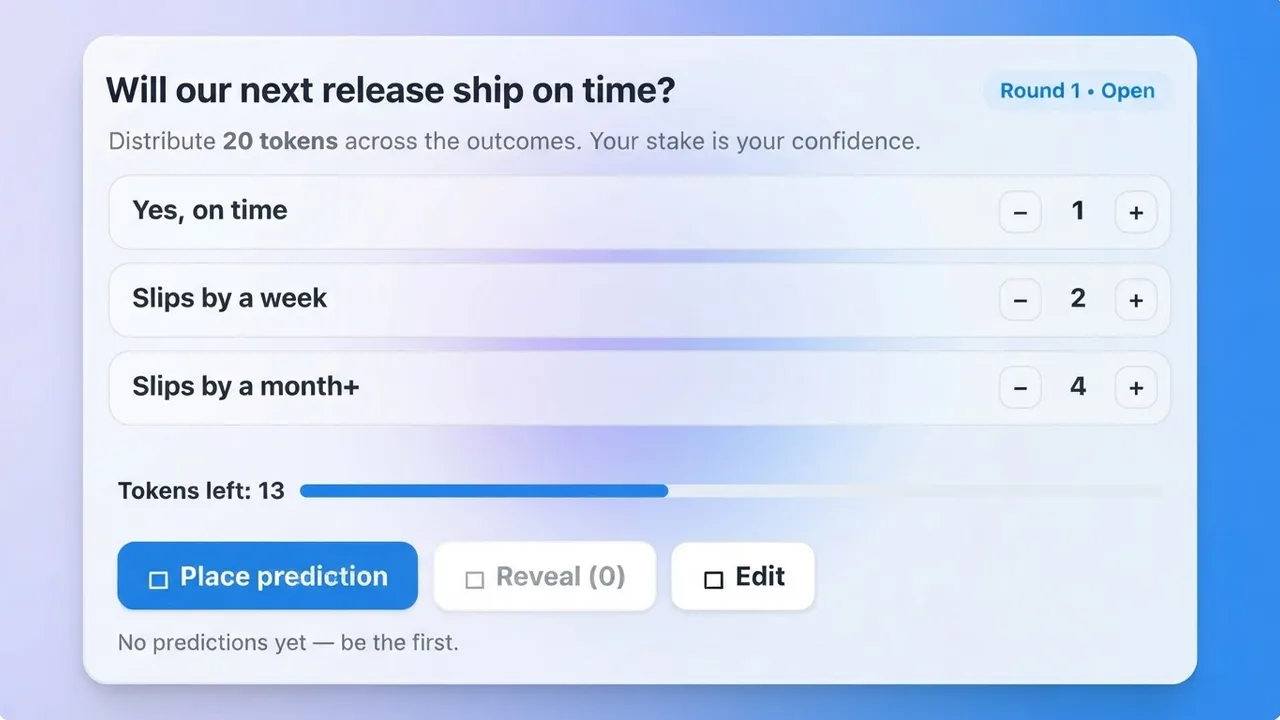 Prediction Market artifact on a MockFlow board