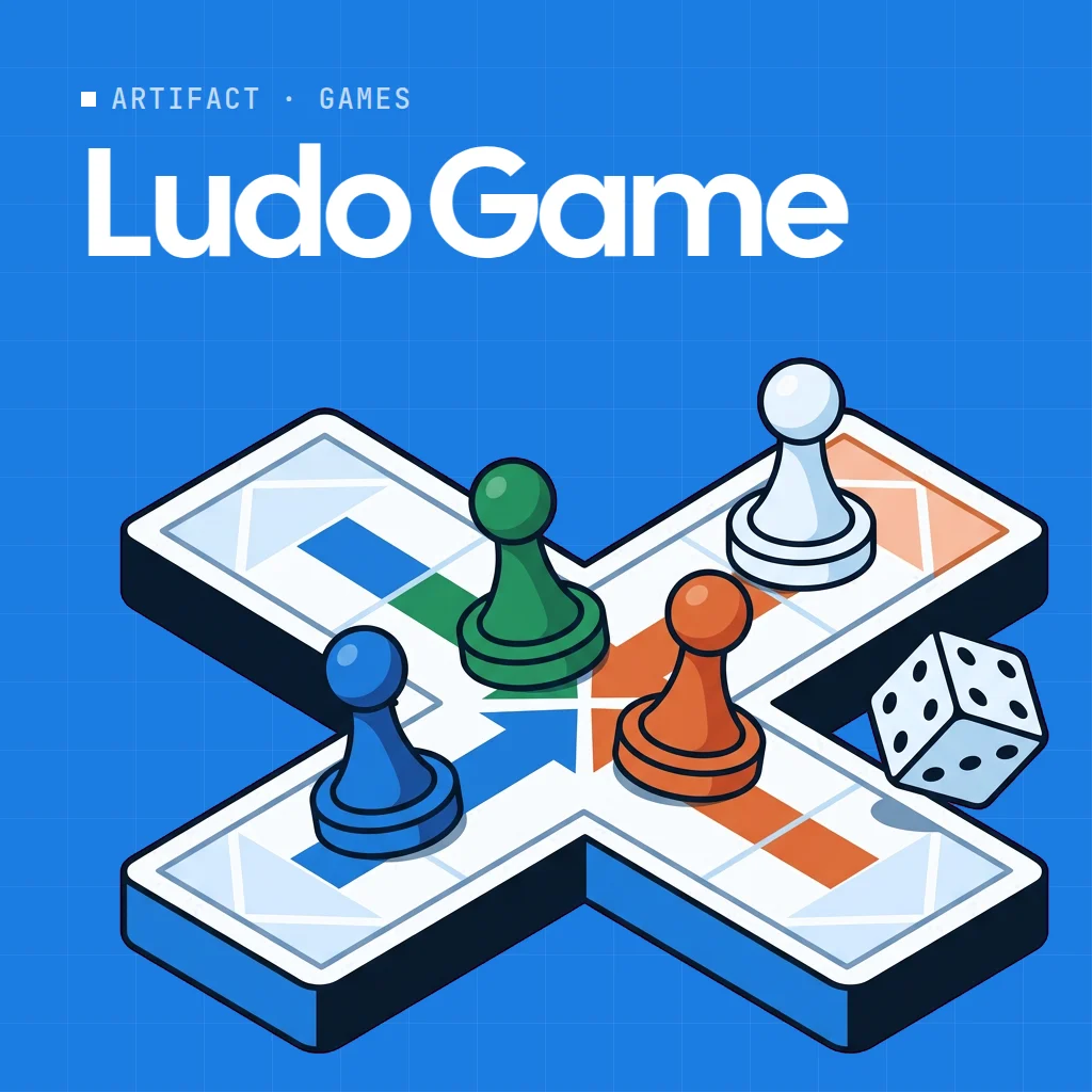 Ludo Game artifact on a MockFlow board