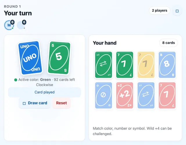 Team UNO artifact on a MockFlow board