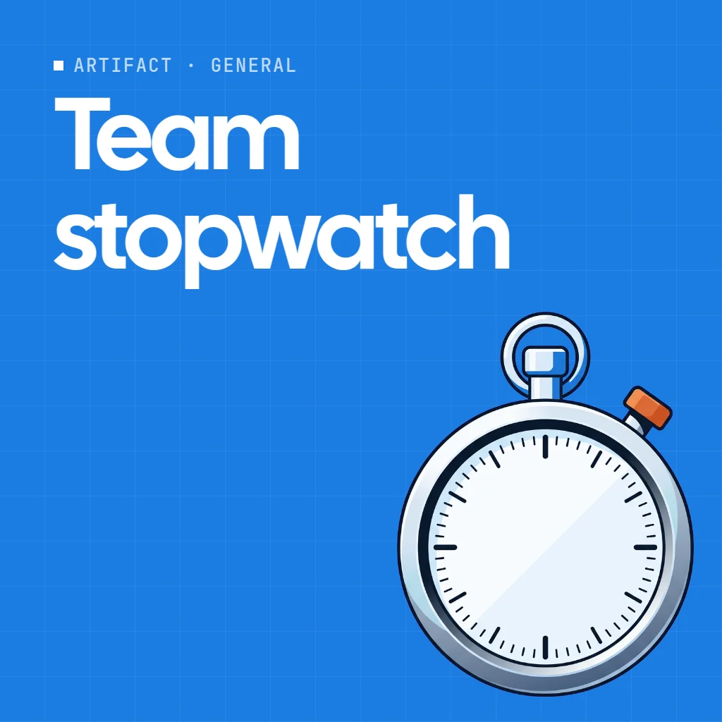 Team stopwatch artifact on a MockFlow board