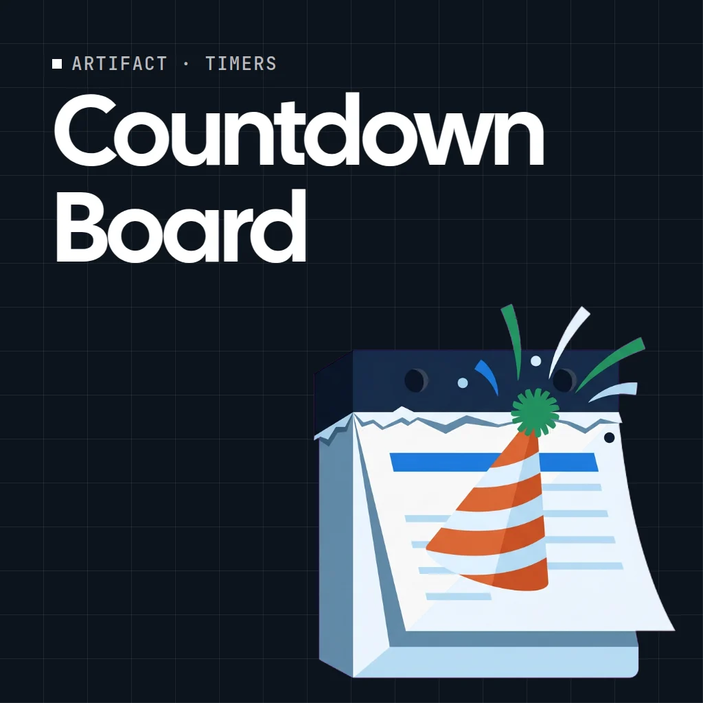 Countdown Board artifact on a MockFlow board