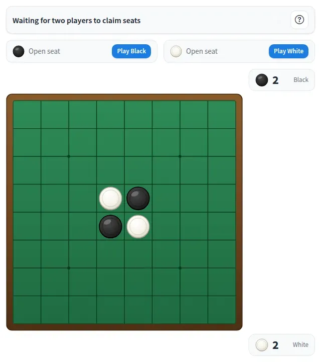 Othello, a games artifact on a MockFlow board