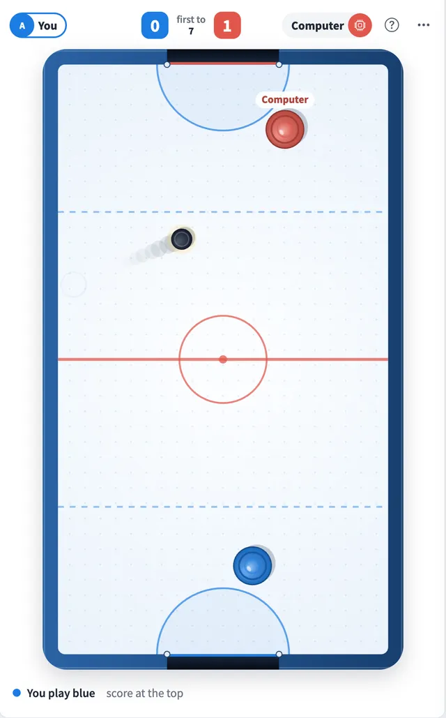 Air Hockey artifact on a MockFlow board