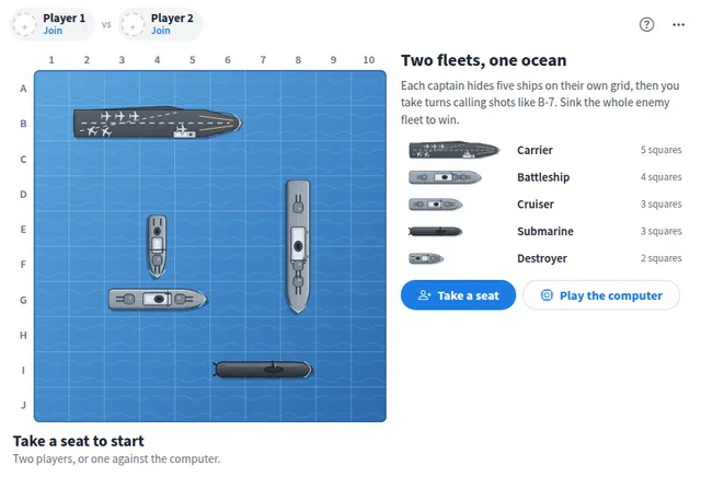 Battleship artifact on a MockFlow board