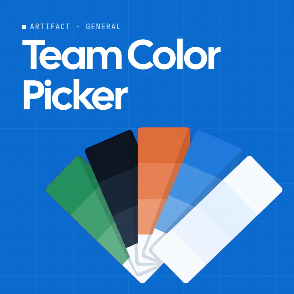 Team Color Picker artifact on a MockFlow board