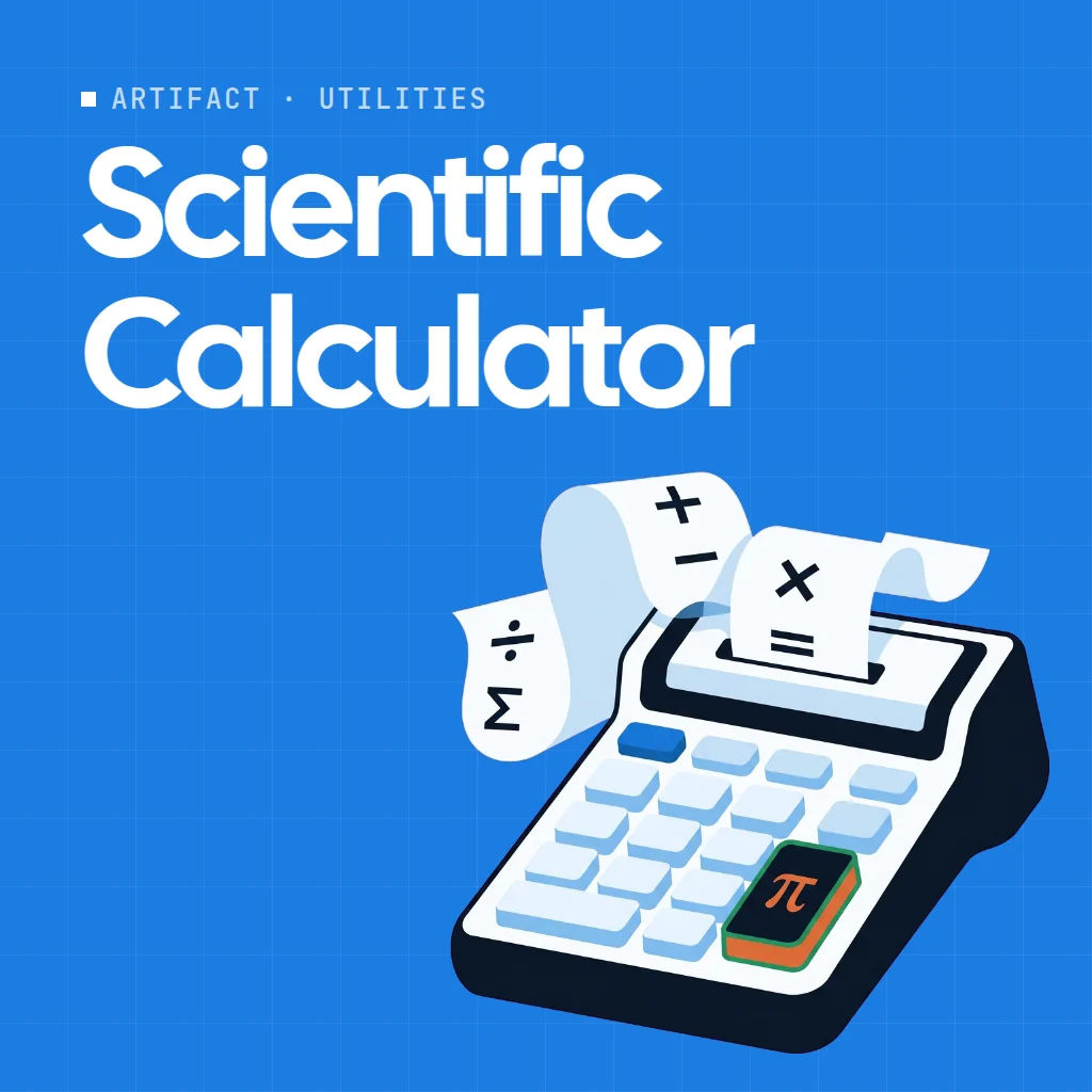 Scientific Calculator artifact on a MockFlow board